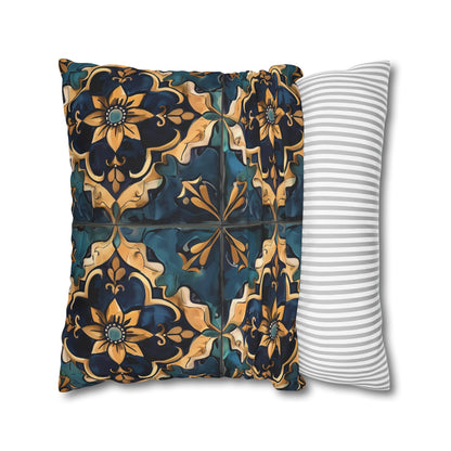 Elegant Artisan Tiles Pillow Case - Transform bedroom decor with traditional tile design-inspired pattern.