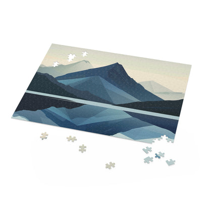 "Mountain Serenity Jigsaw Puzzle - peaceful landscape challenge for relaxation and mindfulness"