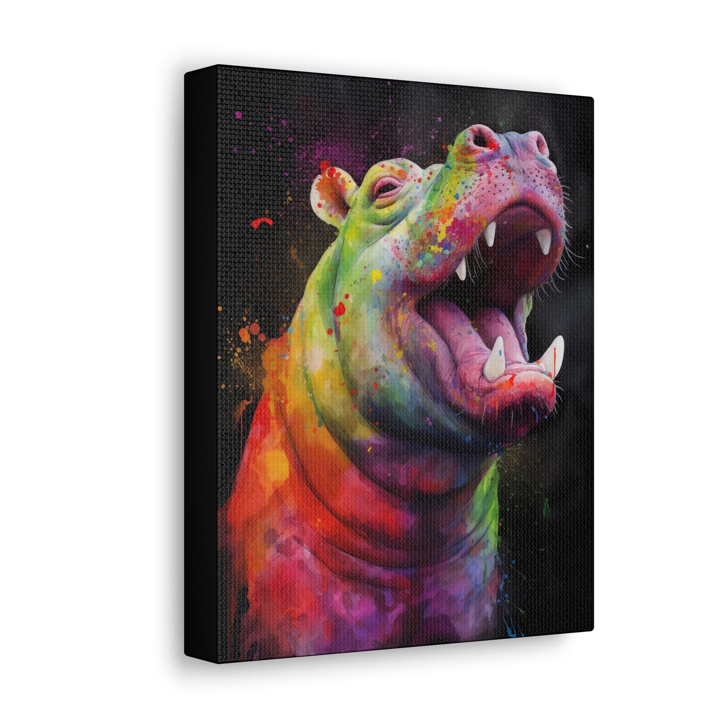 Happy Hippo Canvas Art: Whimsical Hippo Artwork for Home Decor | Canvas | Art & Wall Decor, Canvas, Fall Picks, Hanging Hardware, Home & Living, Indoor, Top Spring Products, Valentine's Day promotion | Prints with Passion