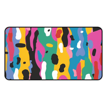 "Colorful Abstract Bright Desk Mat - Elevate workspace with vibrant seamless pattern - Modern office decor accessory"