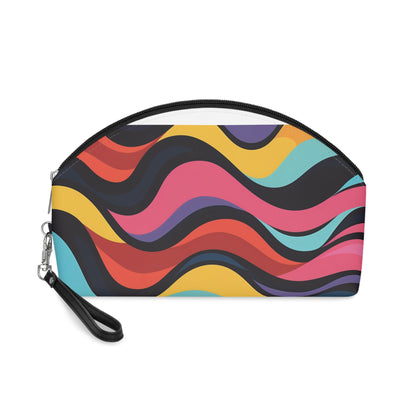 Retro Waves Makeup Bag: Vibrant & Seamless | Makeup Bag | Accessories, All Over Print, AOP, Cosmetics, Pouches, Sublimation, Travel Accessories, With zipper | Prints with Passion