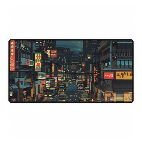 80s Retro 8-Bit Arcade Pixels — XL & XXL Desk Mat — Full Top-Down Artwork View