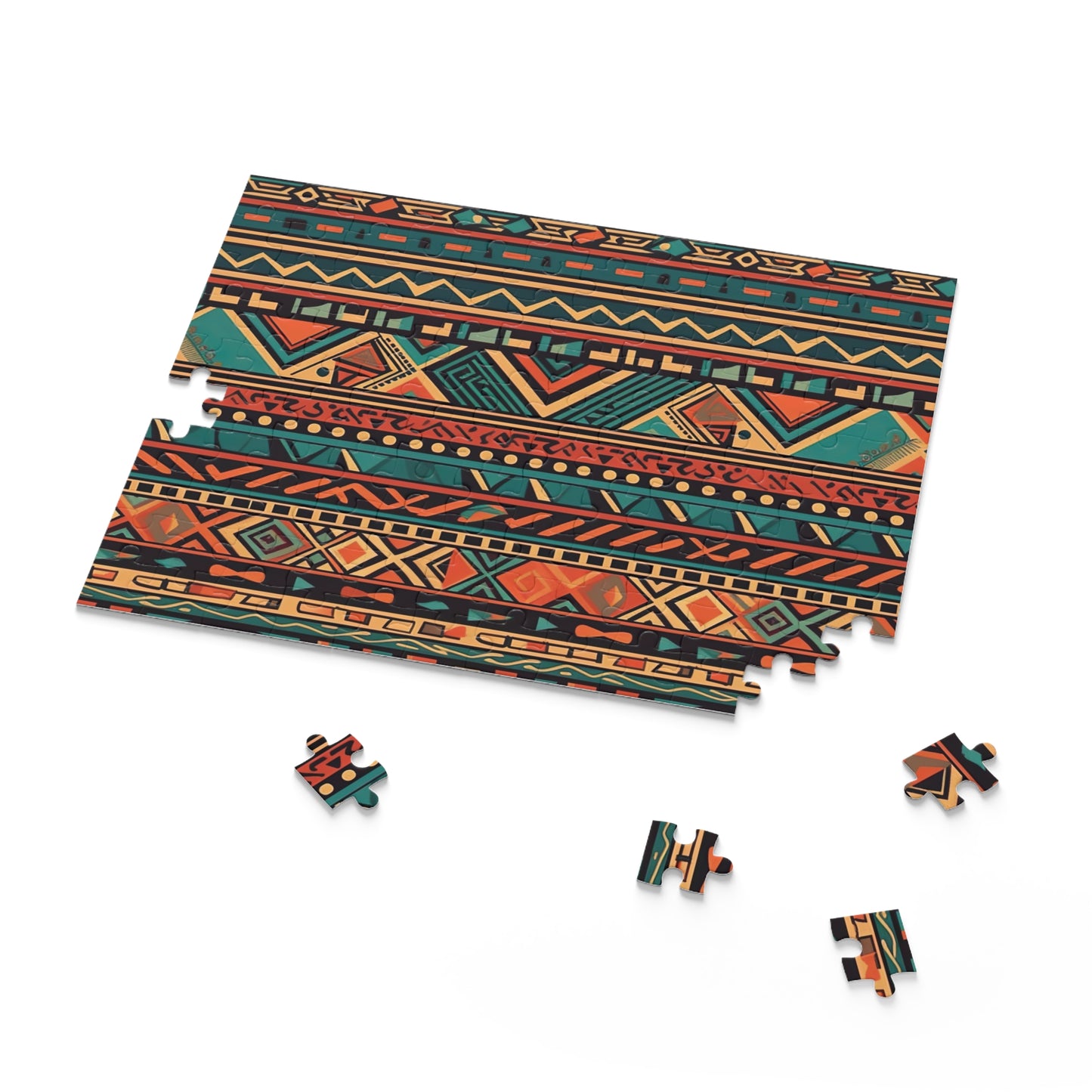 Vibrant Aztec Mysteries Jigsaw Puzzle - Immerse in intricate Aztec culture design