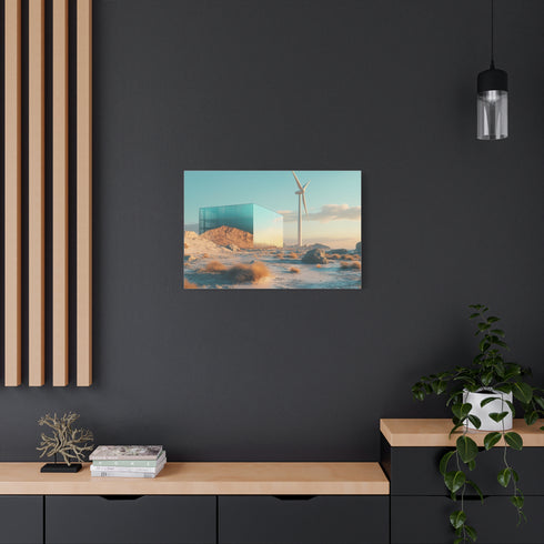 Futuristic Windmill in Glass Desert (Edition II) — Canvas Wall Art — Product Detail View 8