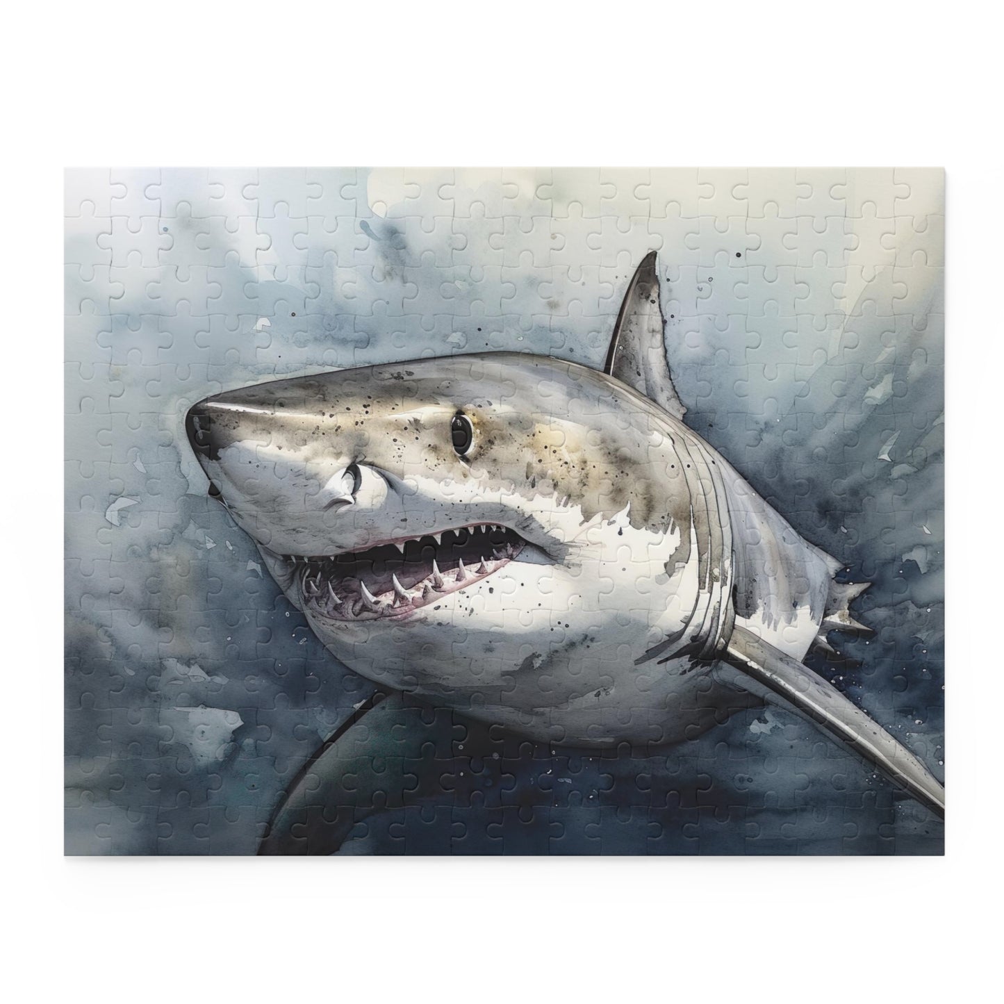 "Great White Shark Jigsaw Puzzle - Discover the thrilling world of sharks with this stunning 1000-piece puzzle!"