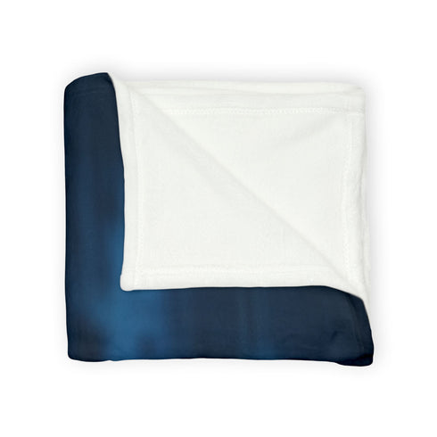 Neon Flower Blooming from Concrete — Plush Fleece Throw Blanket — Product Detail View 11