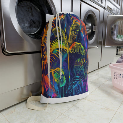 Tropical Neon Leaf Laundry Bag | Home Decor | Accessories, All Over Print, AOP, Bags, Laundry, Sublimation | Prints with Passion