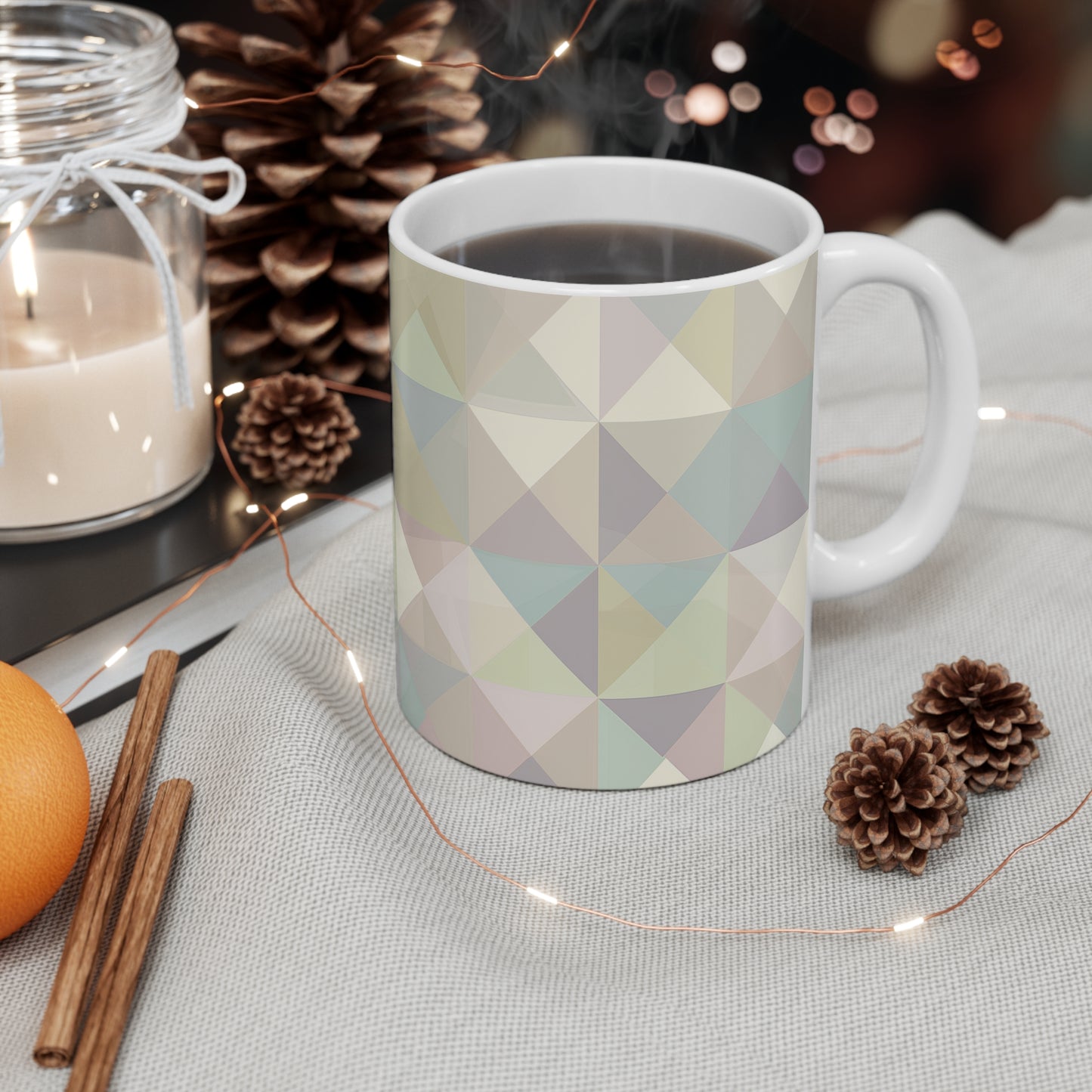 Pastel Geometrics Coffee Mug: Stylish & Modern