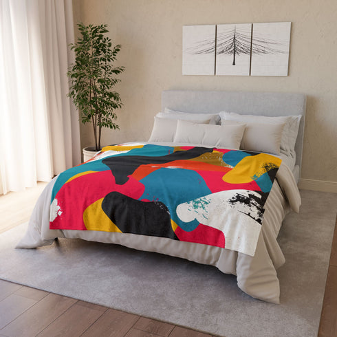 Modern Geometric Abstract Seamless Pattern — Plush Fleece Throw Blanket — Product Detail View 9
