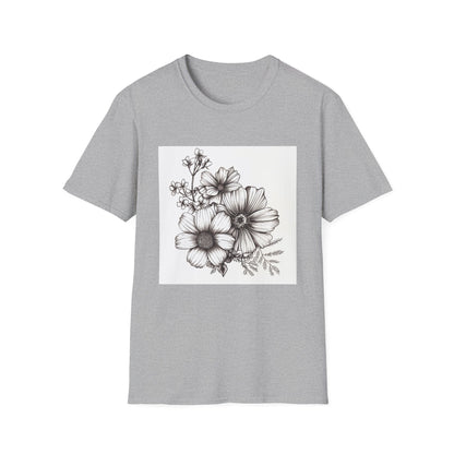 Blooming Brilliance: Hand-Drawn Floral T-shirt 
 Nature's Canvas: Hand-Drawn Botanical Symphony T-shirt 
 Whispering Petals: Hand-Drawn Floral Rhapsody T-shirt