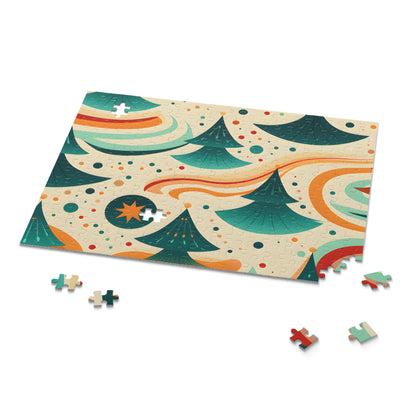 Colorful Retro Pattern Jigsaw Puzzle for a Relaxing Night In - 70s Groovy Design by marine7712