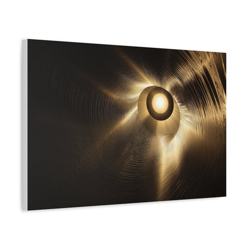 Solar Eclipse Casting Fractal Shadows — Canvas Wall Art — Side Profile & Stretched Corner Detail