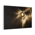 Solar Eclipse Casting Fractal Shadows — Canvas Wall Art — Side Profile & Stretched Corner Detail