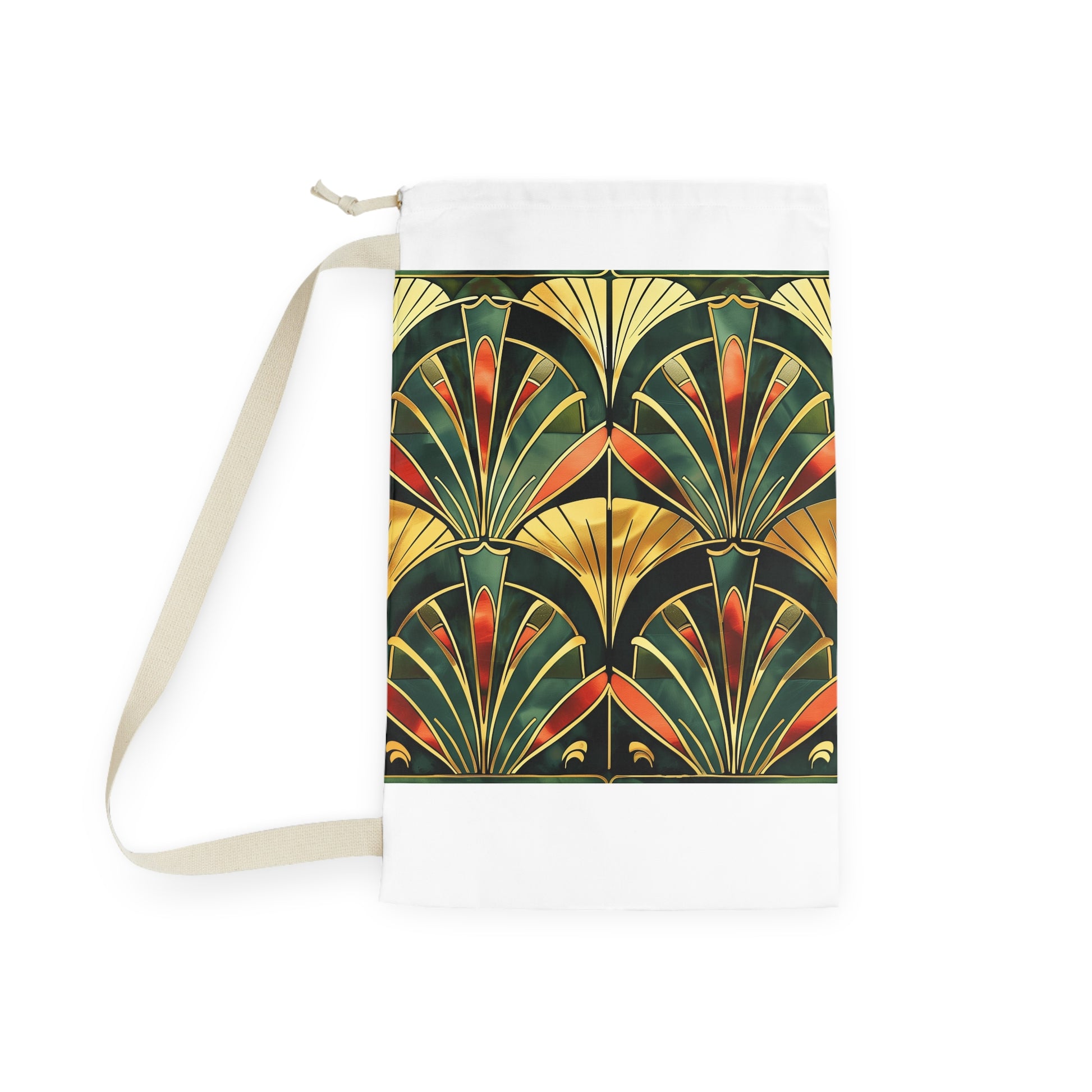 "Art Deco Laundry Bag Collection - Stylish, abstract patterned bag for sophisticated home decor"