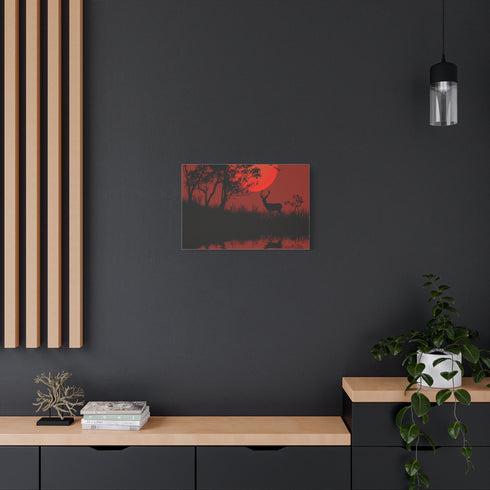 Nature Wildlife Silhouette Deer — Canvas Wall Art — Product Detail View 5