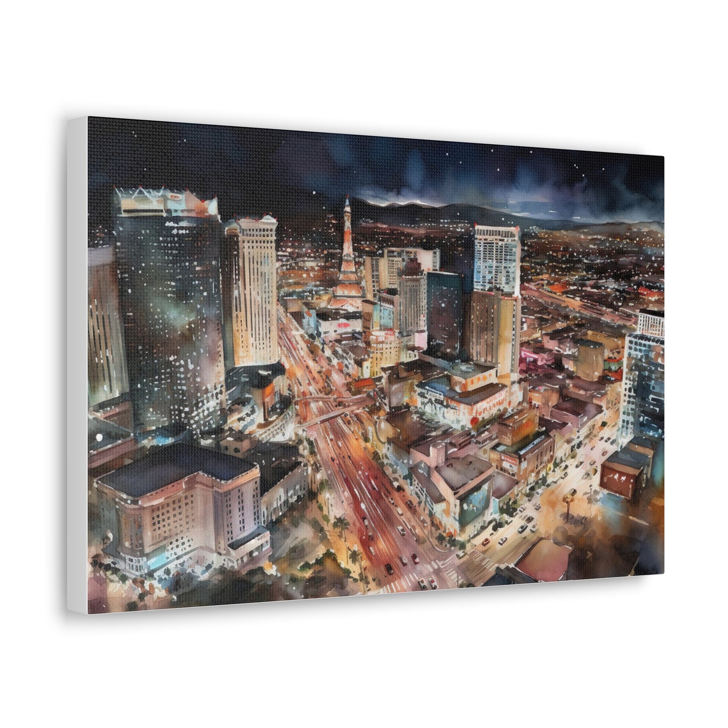 Vegas Night Skyline Canvas Print