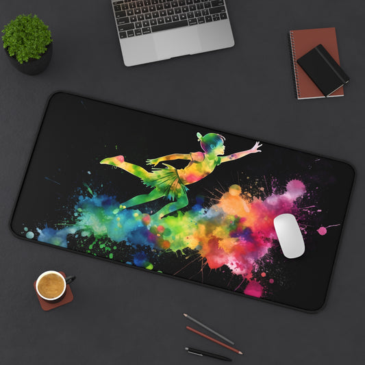 Peter Pan Neon Desk Mat | Desk Mat | Accessories, Back-to-School, Desk, Fall Bestsellers, Home & Living, Mouse pad, Mouse Pads, Mousepad, Seasonal Picks, Stationery, TikTok | Prints with Passion