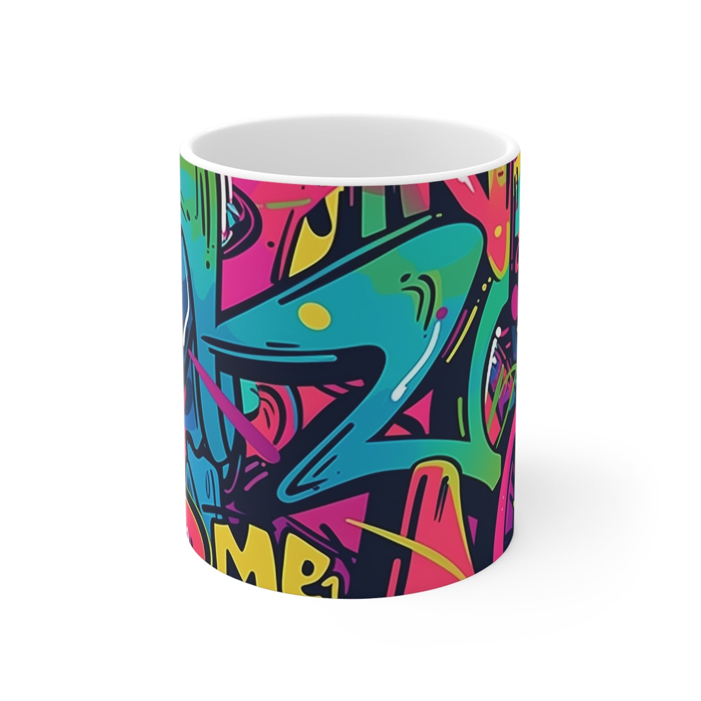 Neon Urban Graffiti Coffee Mug | Mugs | 11 oz, Ceramic, Coffee Mugs, Home & Living, Kitchen, Mugs, Sublimation | Prints with Passion