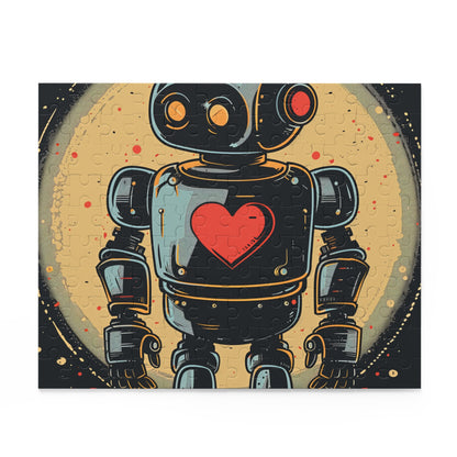 Vintage Robot Love Jigsaw Puzzle with Heart Symbol - Perfect for Collectors and Puzzle Enthusiasts - 500 Pieces