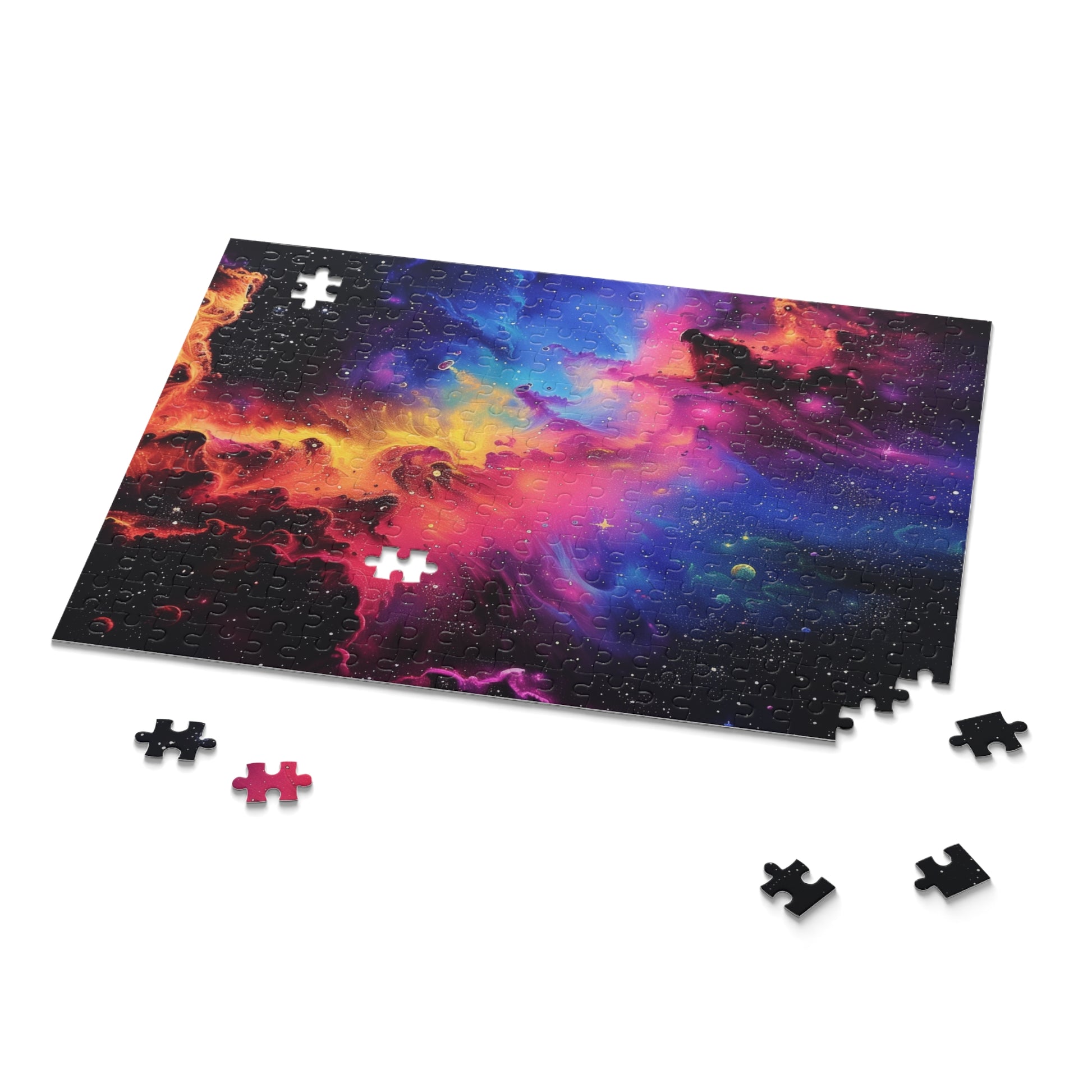 Neon Space Galaxy Jigsaw Puzzle - Vibrant colors and intricate details for space lovers