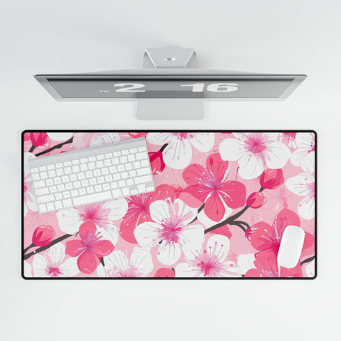 Japanese Pink Cherry Blossom Sakura — XL & XXL Desk Mat — Product Detail View 5