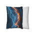 Storm Clouds with Glowing Geometric Veins — 40×40 Cushion Cover — Sofa & Living Room Lifestyle View