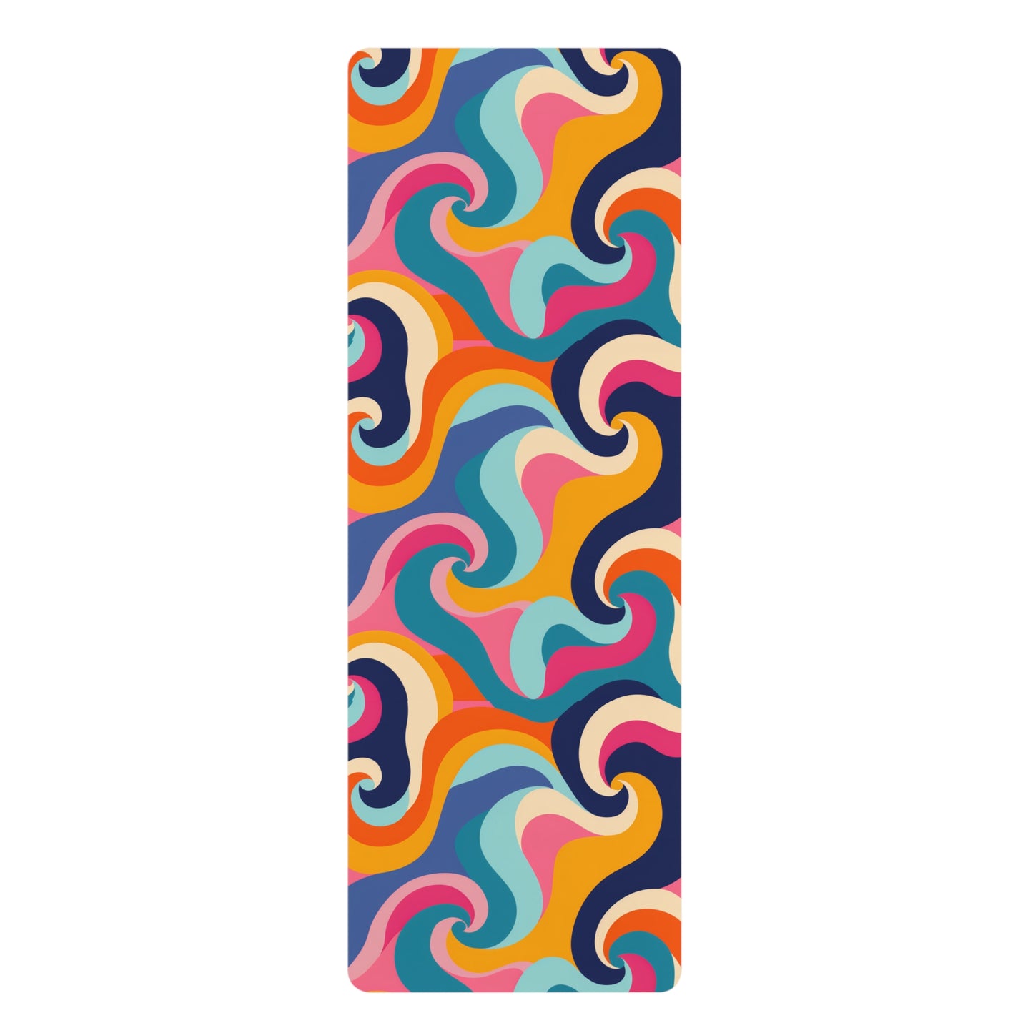 Retro Waves Rubber Yoga Mat