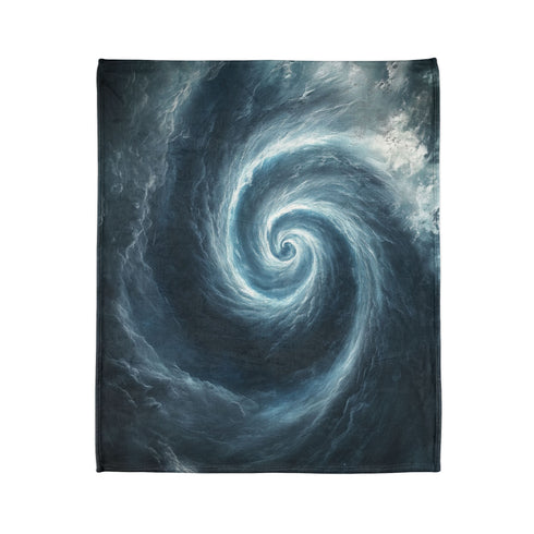 Storm Shaped Like a Spiral Eye Plush Fleece Throw Blanket
