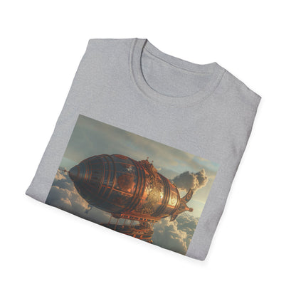 Steampunk Airship T-Shirt: Above the Clouds Adventure - Soft and Breathable Fabric, Perfect for Dreamers - Imaginative Design for Comfort and Style