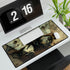 Robot Butterfly over Ancient Map — XL & XXL Desk Mat — 3mm Non-Slip Natural Rubber Base Detail