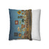 Desert Road with Endless Signs (Edition II) — 40×40 Cushion Cover — Sofa & Living Room Lifestyle View