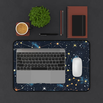 "Stylish Starry Night Desk Mat with Constellation Stars Pattern for Celestial Workspace Upgrade"