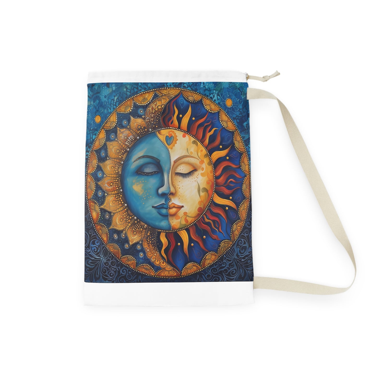 Bohemian Mandala Sun & Moon Laundry Bag for Stylish Organization!