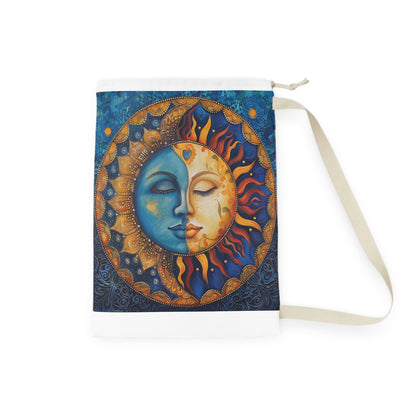 Bohemian Mandala Sun & Moon Laundry Bag for Stylish Organization!