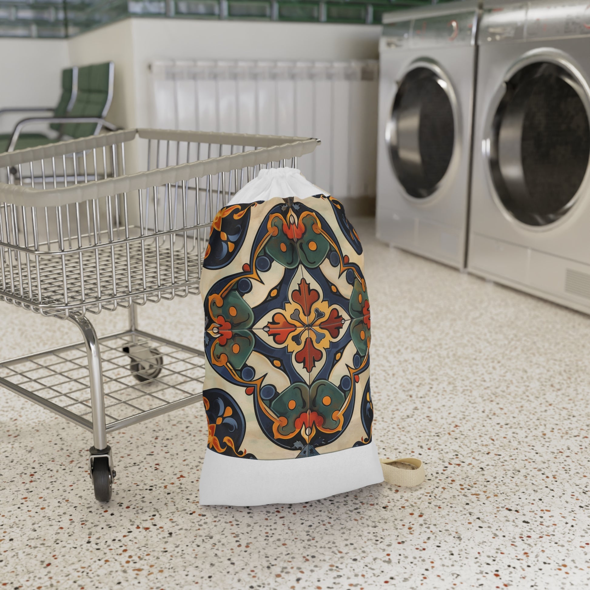 "Artisan Tiles pattern laundry bag - durable and stylish pillowcase for laundry routine"