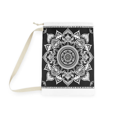 "Zen Mandala Laundry Bag - Durable and stylish laundry accessory with beautiful mandala pattern"