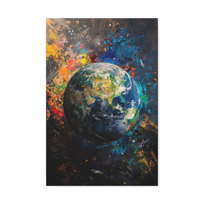 Earths Fragile Oasis: Stunning Canvas World Map | Canvas | Art & Wall Decor, Canvas, Fall Picks, Hanging Hardware, Home & Living, Indoor, Top Spring Products, Valentine's Day promotion | Prints with Passion