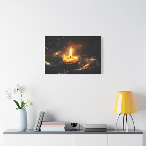 Burning Candle Made of Galaxies — Canvas Wall Art — Product Detail View 7