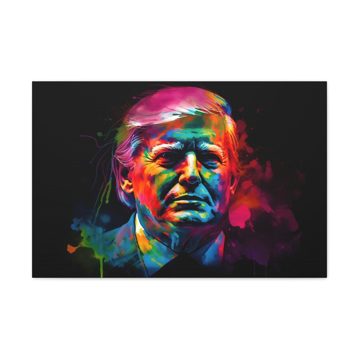 Trump Neon Watercolor Canvas Print | Canvas | Art & Wall Decor, Canvas, Fall Picks, Hanging Hardware, Home & Living, Indoor, Top Spring Products, Valentine's Day promotion | Prints with Passion