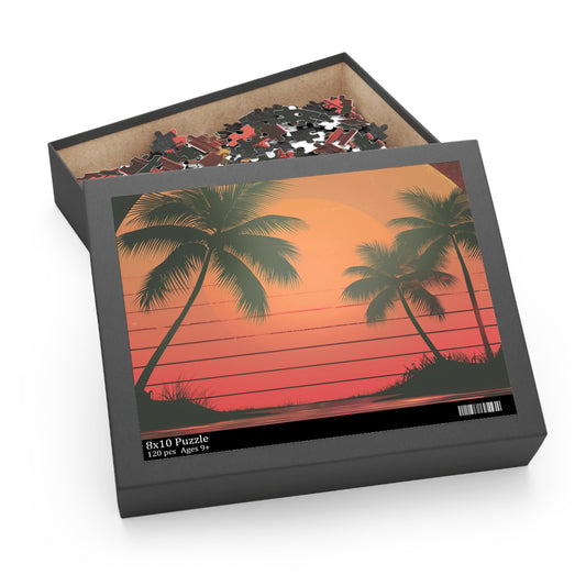 Palm Tree Sunset Jigsaw Puzzle | Puzzle | Back-to-School, Fall Picks, Games, Holiday Picks, Home & Living, Puzzles, TikTok, Valentine's Day, Valentine's Day Picks | Prints with Passion