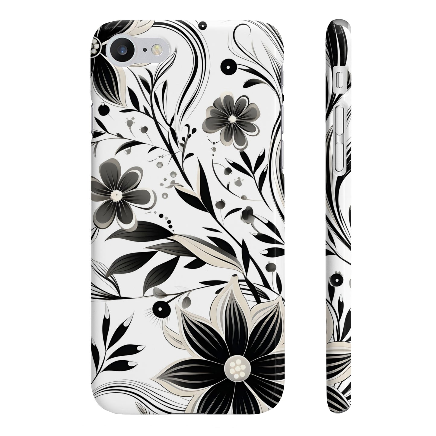 Monochrome Flow: Abstract Pattern Phone Case