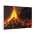 Volcano Erupting into Music Notes — Canvas Wall Art — Side Profile & Stretched Corner Detail