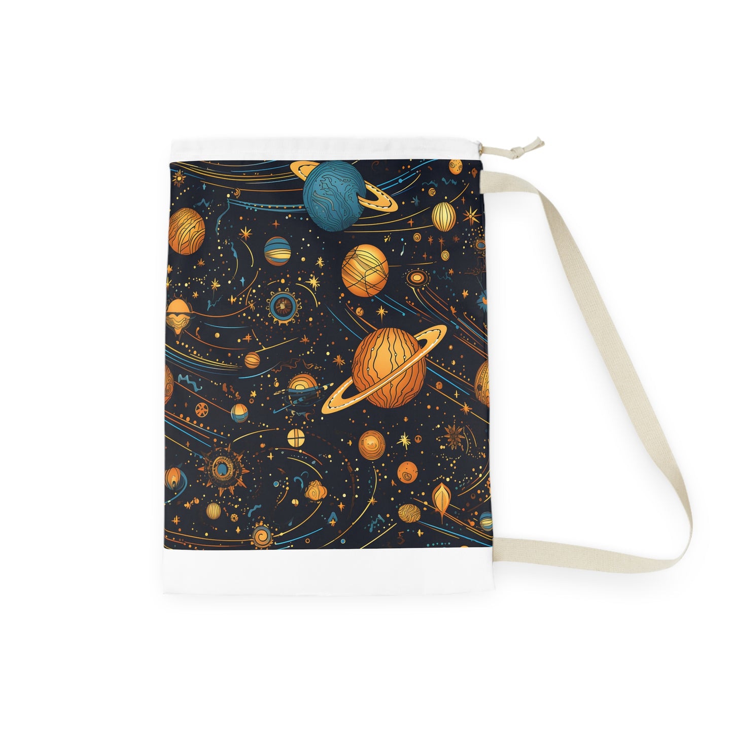 "Starry Night Laundry Bag with celestial pattern for magical laundry days"