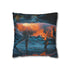 Glass Fox Walking Through Twilight — 40×40 Cushion Cover — Front 40×40 cm Square Cushion View