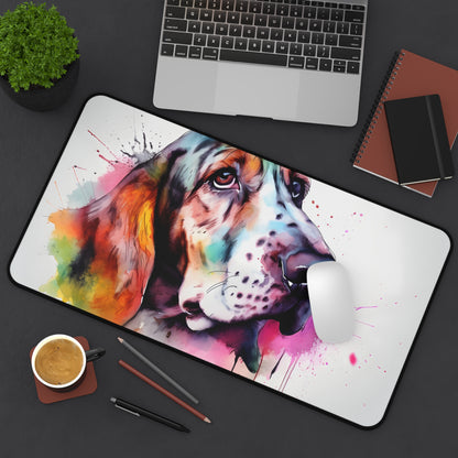 "Basset Hound Desk Mat - Adorable and Protective Mat for Workspace with Playful Design"