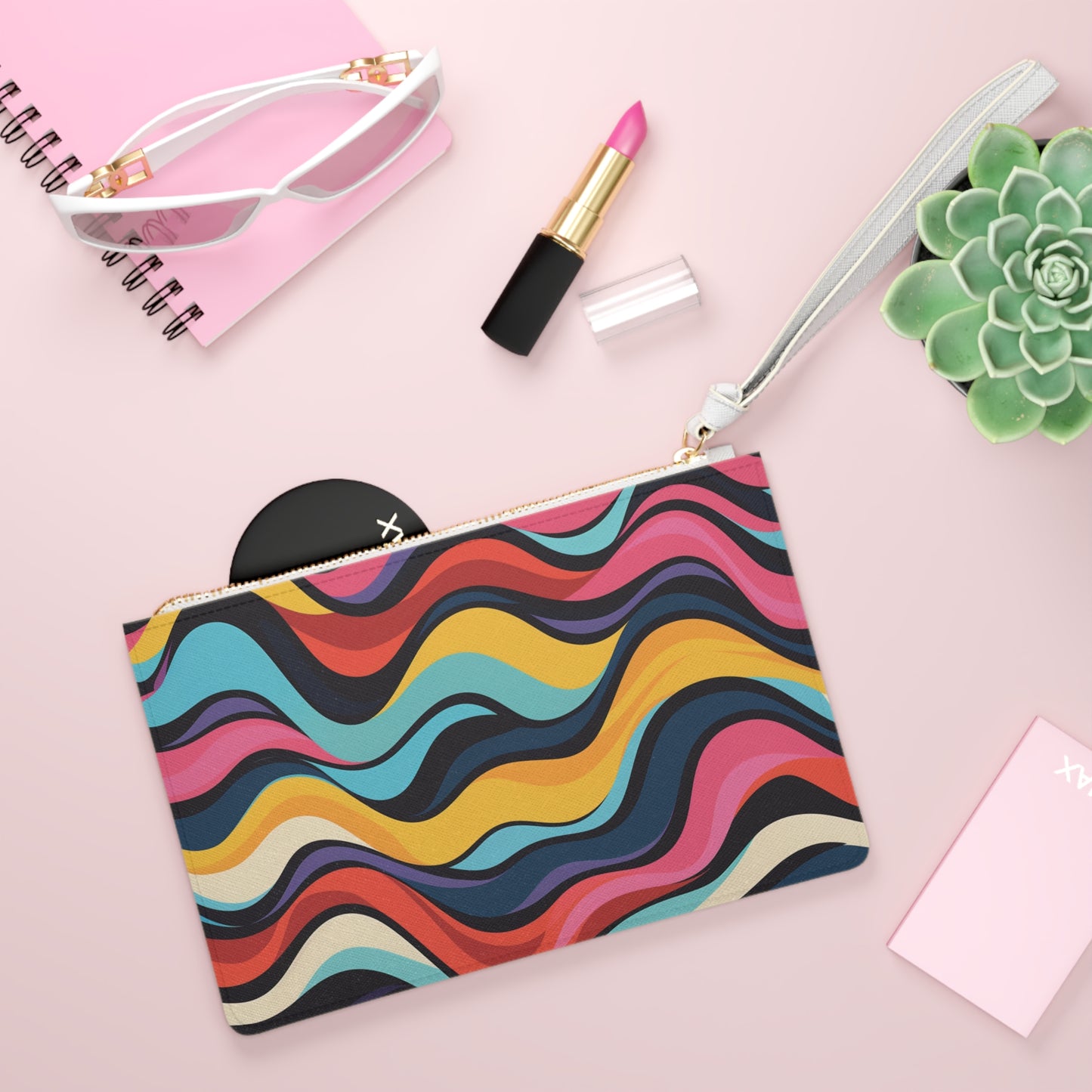 Retro Waves Clutch Bag