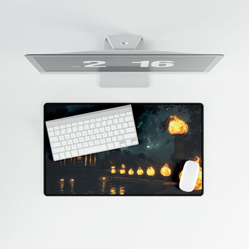 Moonlight Temple with Levitating Torches — XL & XXL Desk Mat — Product Detail View 8