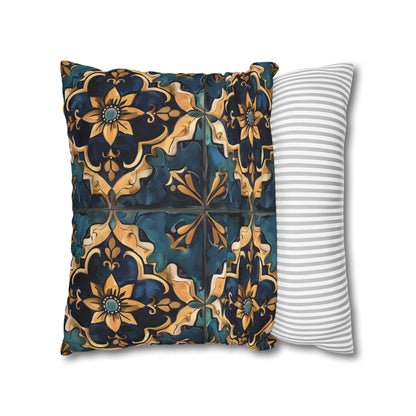 Artisan Tiles Pillow Case: Elevate your bedding with elegant tile-inspired pattern for a stylish bedroom makeover