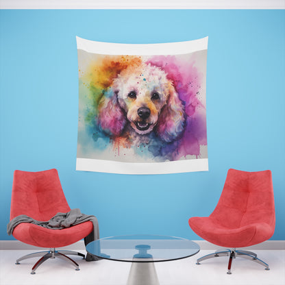 Poodle Chic: A Tapestry of Elegance | Wall Tapestry | All Over Print, AOP, Decor, Halloween, Home & Living, Home Decor, Indoor, Spring Essentials, Sublimation, Tapestry | Prints with Passion