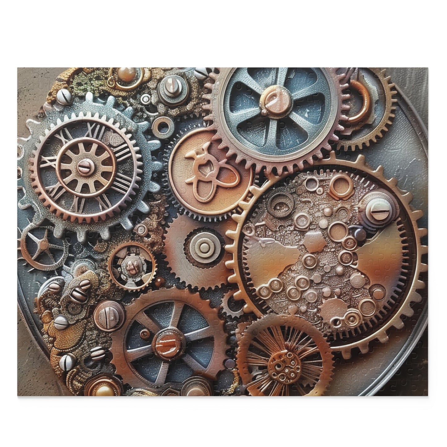 "Steampunk Gear Puzzle - Intricate cogs and gears design for challenging fun"